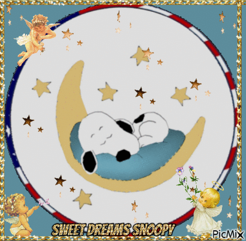 Sweet Dreams Snoopy - 免费动画 GIF
