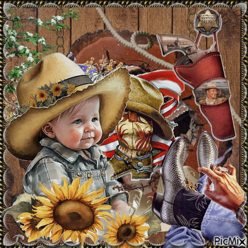 Cowboy enfant - Darmowy animowany GIF