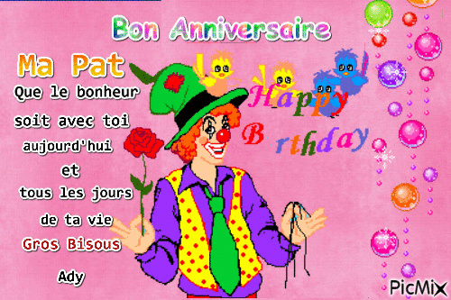 Bon anniversaire Pat - Бесплатный анимированный гифка