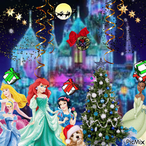Princesses Disney de Noël - GIF animé gratuit