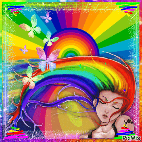 Rainbow Hair - Free animated GIF - PicMix