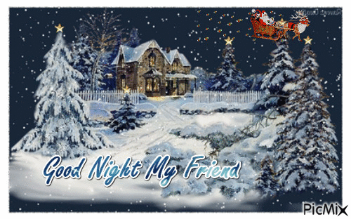 Winter Night - GIF animado gratis