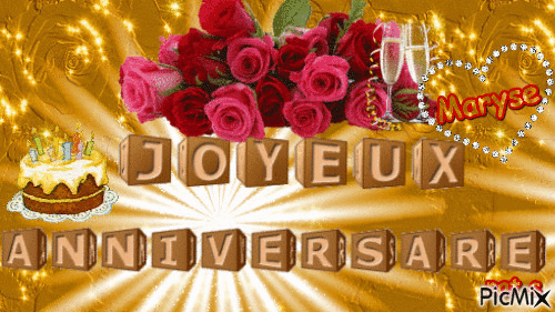 joyeux anniversaire Maryse - Безплатен анимиран GIF