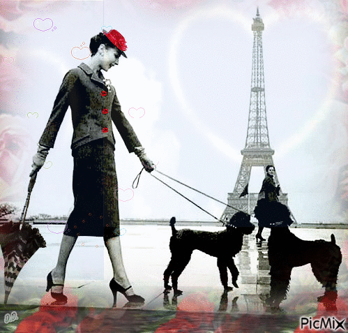 A Tribute to Audrey Hepburn & I Love Paris - GIF animé gratuit