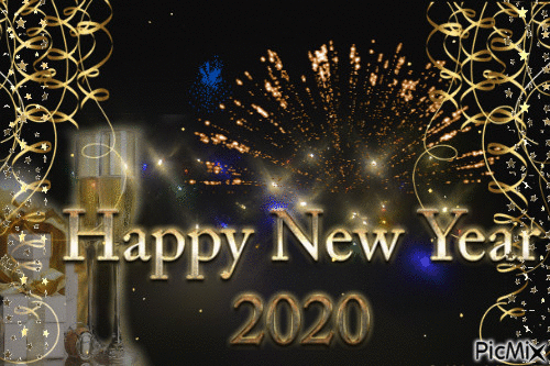 Happy New Year 2020! - Animovaný GIF zadarmo