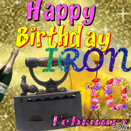 Happy birthday iron - Animovaný GIF zadarmo