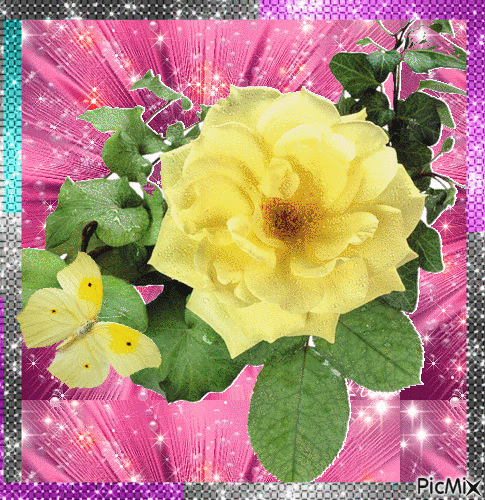 Желтая роза - Besplatni animirani GIF