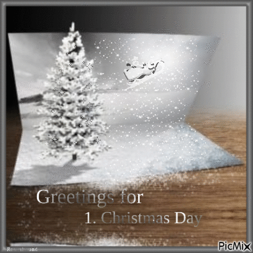 Greetings for 1. Christmas Day - GIF animé gratuit