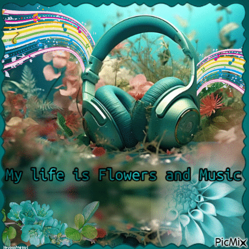Mein Leben sind Blumen und Musik - GIF เคลื่อนไหวฟรี