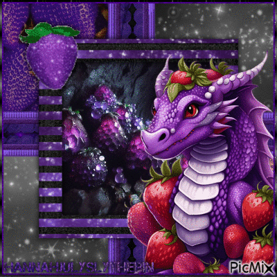♠Purple Strawberry Dragon♠ - Nemokamas animacinis gif