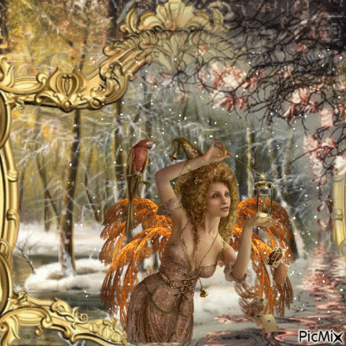 Fairy in Winter - Free animated GIF