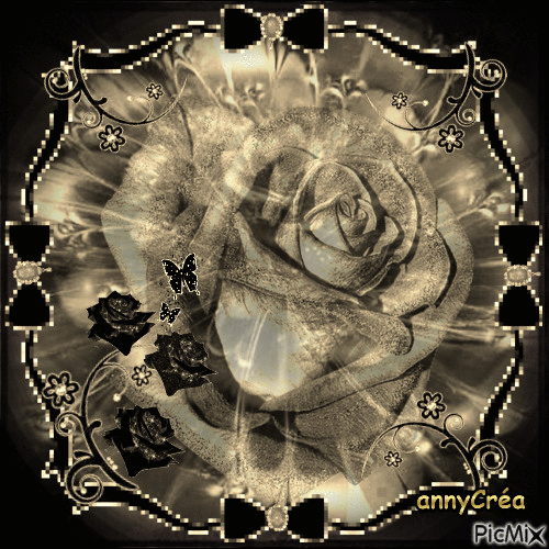 La rose noir et or - Ilmainen animoitu GIF