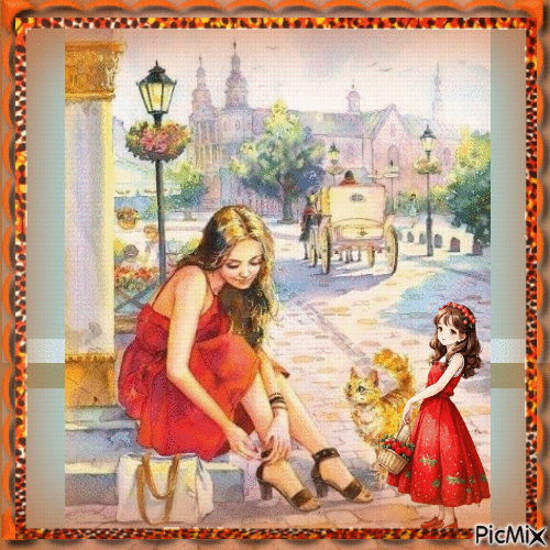 Mãe e filha - Ingyenes animált GIF