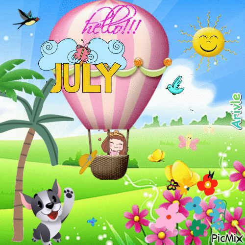 hello July - Free animated GIF