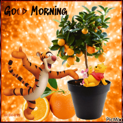 Morning -orange-disney-cartoon - Δωρεάν κινούμενο GIF