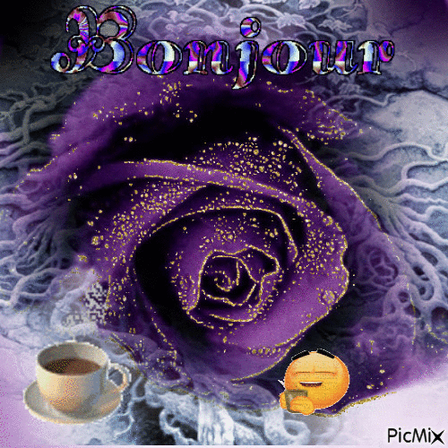 Bonjour roses - Free animated GIF