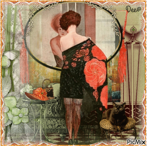 Art Deco Woman - Gratis animeret GIF