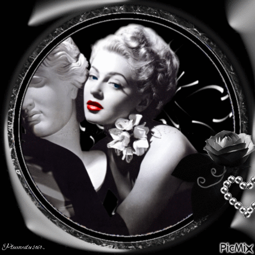 Actrice vintage en noir et blanc. - Zdarma animovaný GIF
