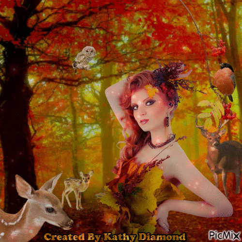 Autumn Lady - GIF animé gratuit