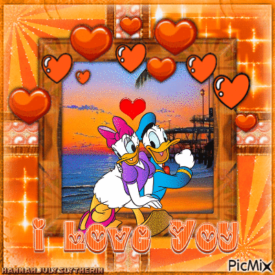 ((=Donald and Daisy - Love by the Sea=)) - Gratis animeret GIF