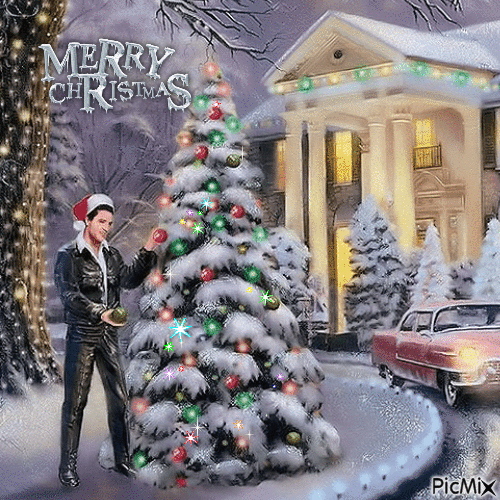 Frohe Weihnachten Elvis! - Animovaný GIF zadarmo