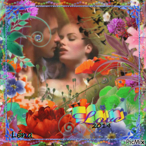 RAINBOW LOVE - Gift for Amandine & Angelo...<3 <3...HAPPY ENGAGEMENT - Free animated GIF