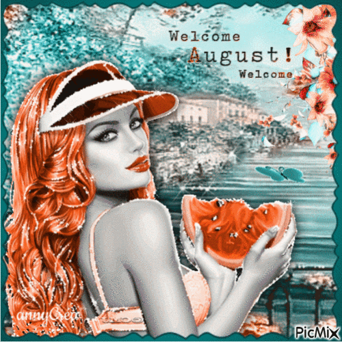 Welcome August - GIF animé gratuit