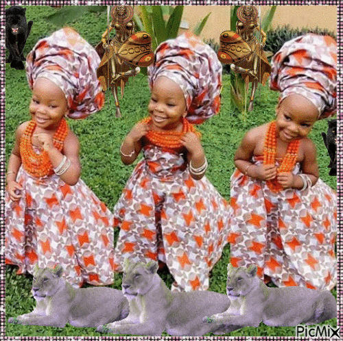 Adorables petites poupées d'Afrique... - Ücretsiz animasyonlu GIF