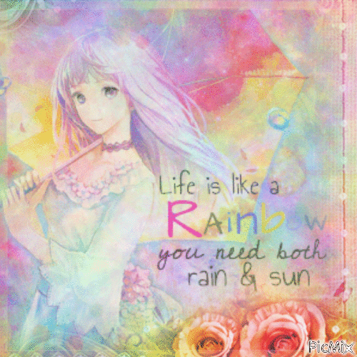 Life is like a Rainbow - GIF animado grátis