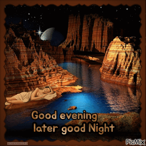 Good evening later good Night - Free animated GIF