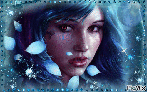 blue woman - Besplatni animirani GIF