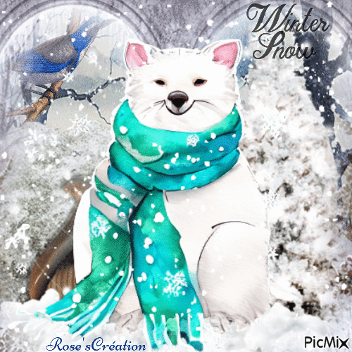 Concours : Un petit animal d'hiver en aquarelle - 無料のアニメーション GIF
