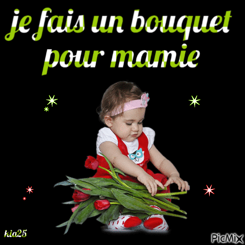 bouquet pour mamie - 無料のアニメーション GIF