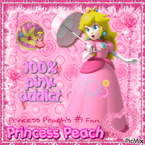 Pink Princess Peach Pic - Animovaný GIF zadarmo