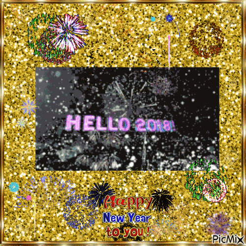 happy new year 2018 - 免费动画 GIF
