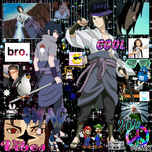 early 2010s tumblr swag sasuke - Gratis animeret GIF
