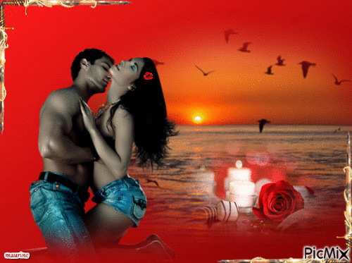un coucher de soleil romantique - Δωρεάν κινούμενο GIF