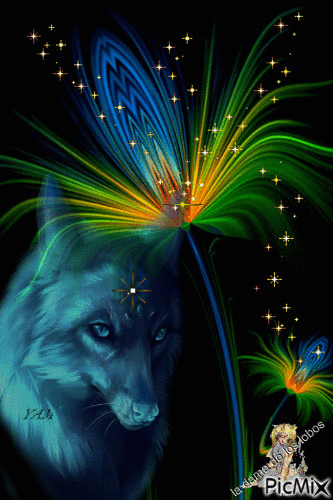 la dama  de los lobos - Darmowy animowany GIF