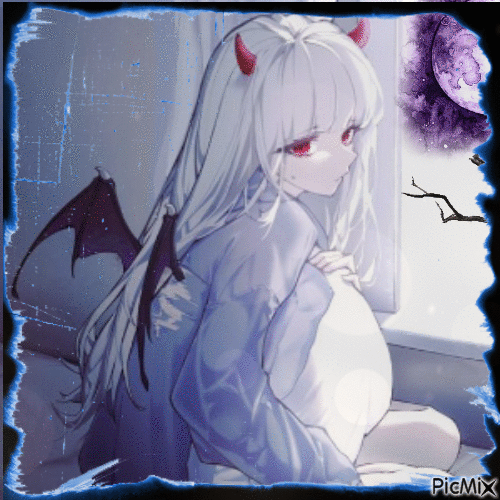 Chica demonio anime - GIF animate gratis