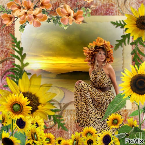Sunflower Woman - PNG gratuit