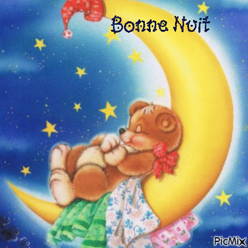 Ourson - Bonne nuit et doux rêves - Gratis animerad GIF