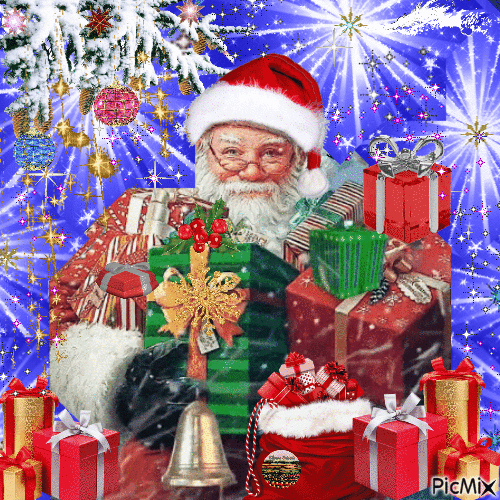 🔯🌃 Santa Claus Sorride 🌃🔯 - GIF animasi gratis