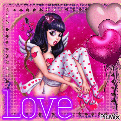 love pinup style valentine - Darmowy animowany GIF