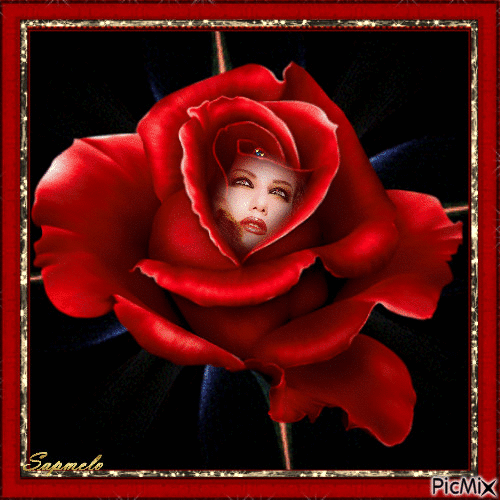 Rosa vermelha - A Rainha das flores - Безплатен анимиран GIF