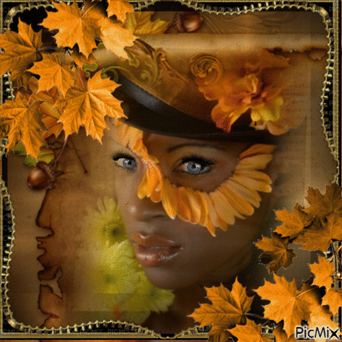 autumn femme - Gratis animeret GIF