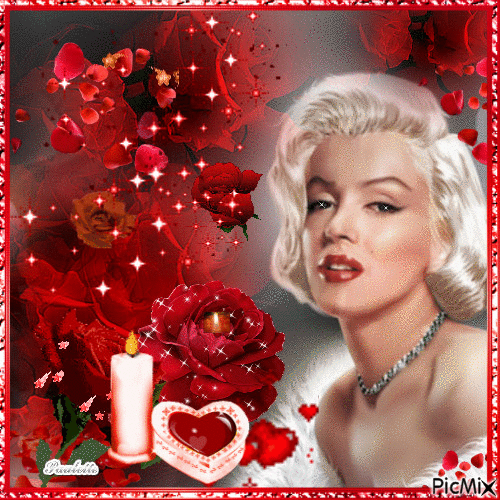 MARYLIN et  roses - Free animated GIF