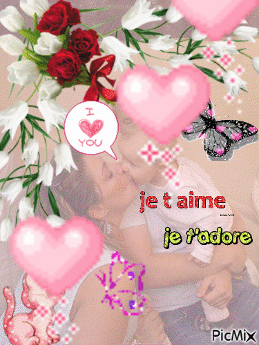Je T' aime Maman - Бесплатный анимированный гифка