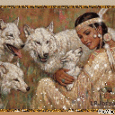 Peinture de Loups - GIF เคลื่อนไหวฟรี