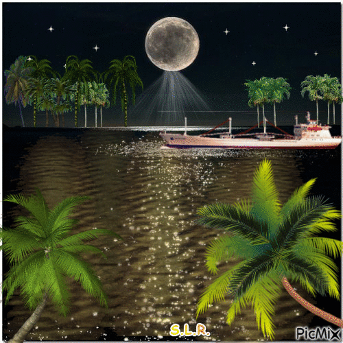 Moon night - Darmowy animowany GIF