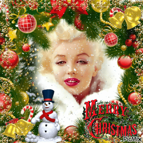 Marilyn Monroe - Noël - GIF animado grátis
